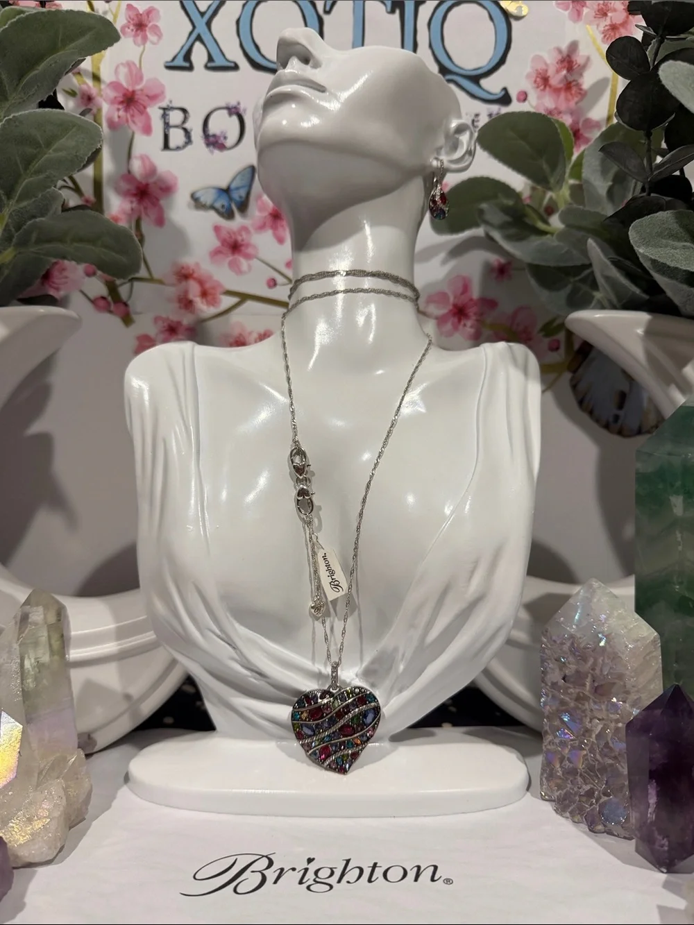 🆕🏷️BRIGHTON VTG+ SLVR SWAROVSKI CRYSTAL ‘TRUST YOUR JOURNEY’ SET! MSRP $265